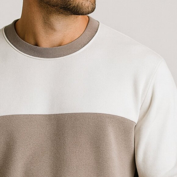 NWOT Denim & Flower Ricky Singh Colorblock Crewneck Sweatshirt Pullover - Picture 2 of 10